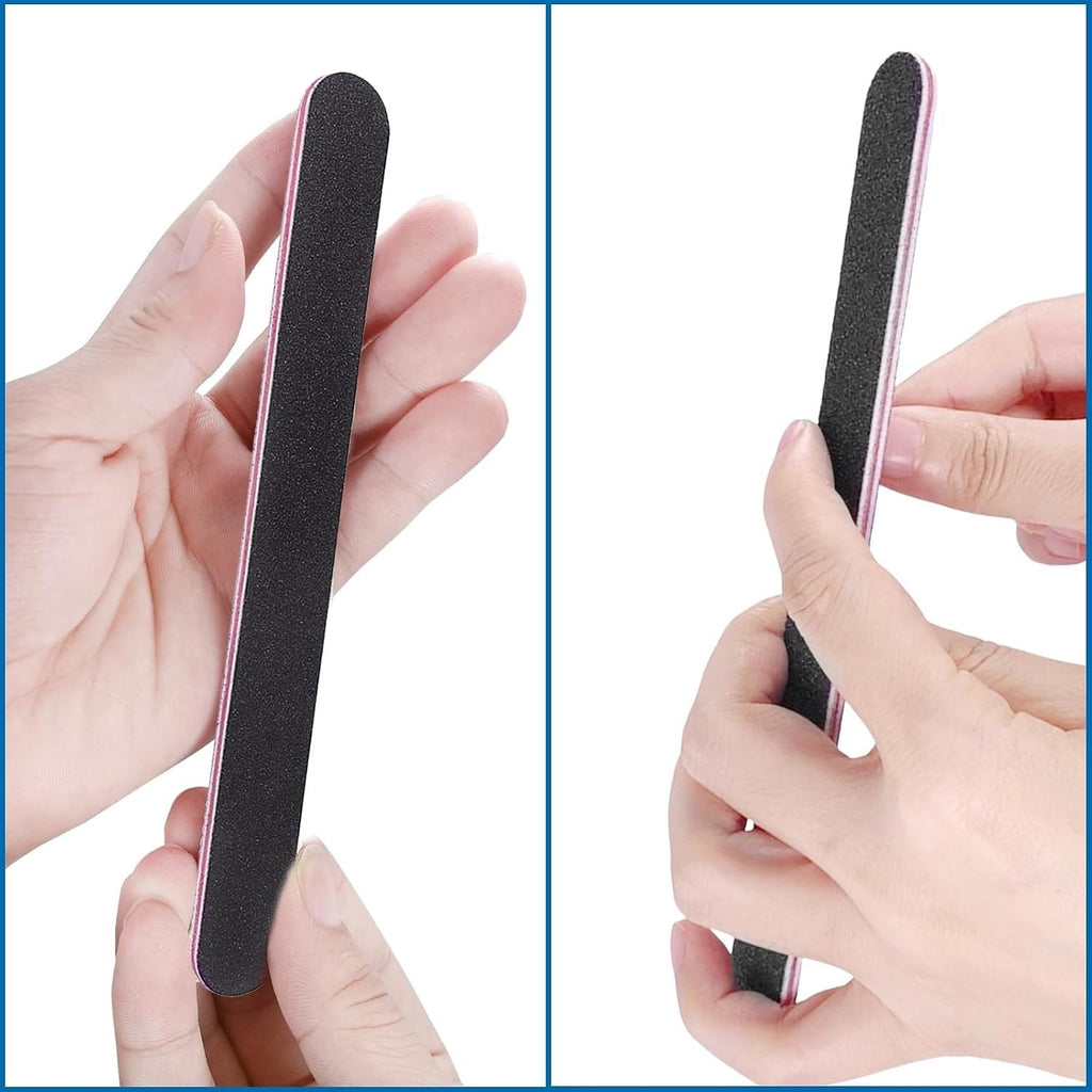 Professional Bulk Nail Files Set 100 Pack Double-Sided 100/180 Grit