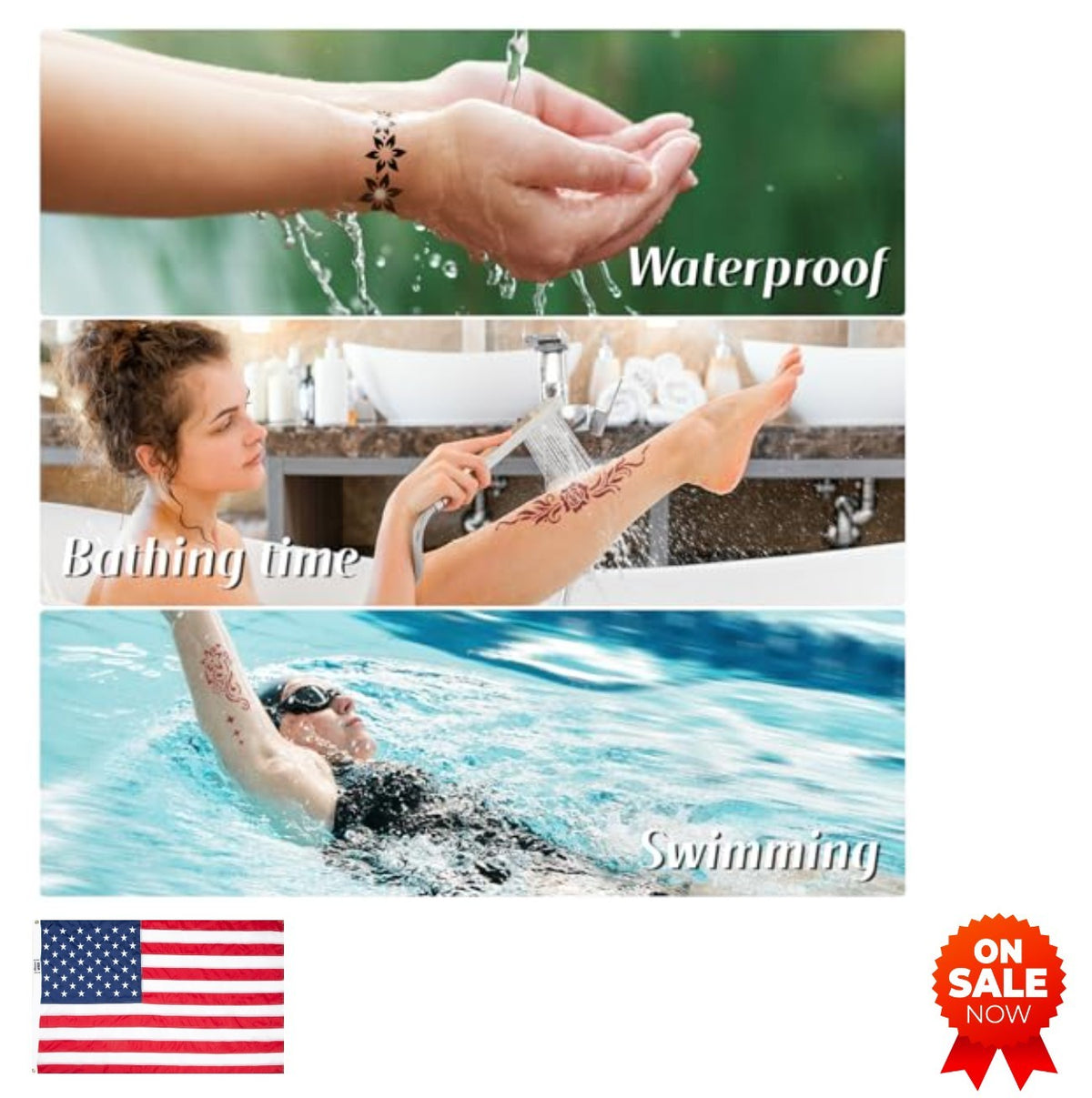 Temporary Tattoo Cone Kit 14 Pcs in 3 Colors – Black, Cherry Red, Reddish-Brown Skin