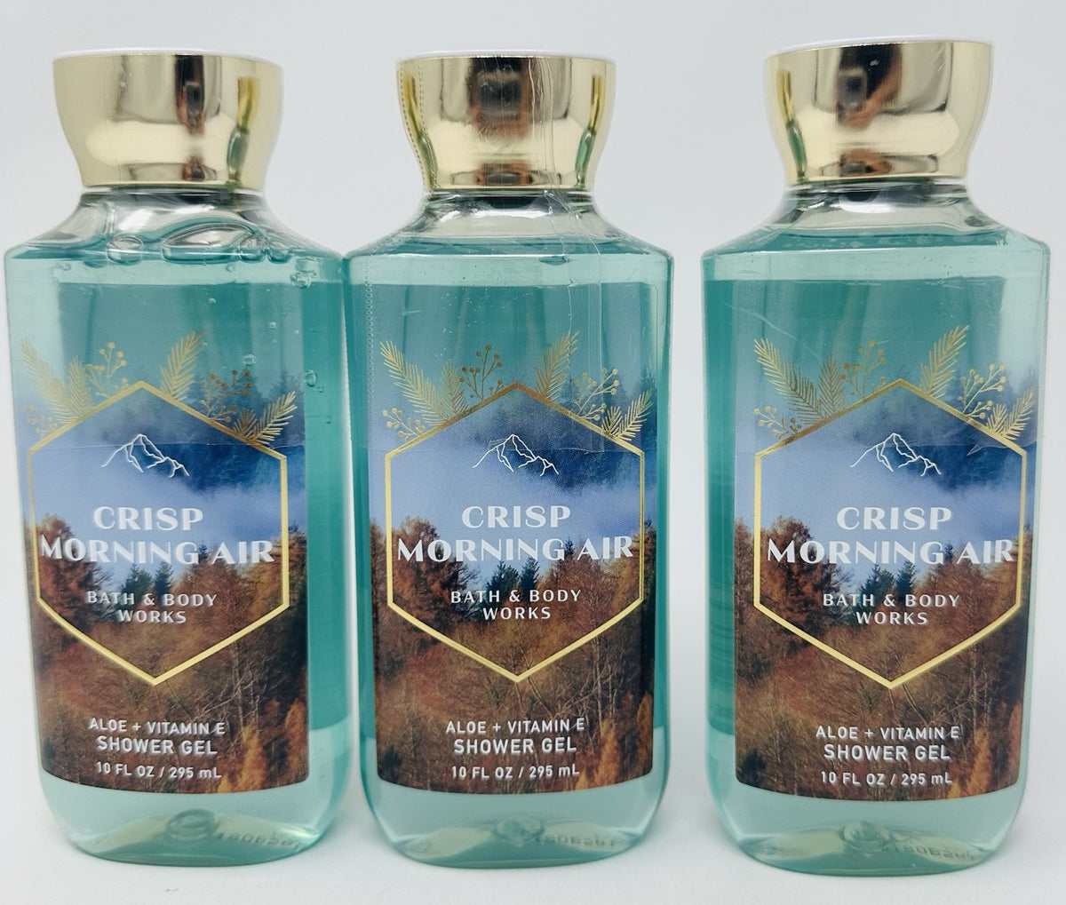 Bath & Body Works Crisp Morning Air Shower Gel Set - Aloe & Vitamin E, 3 Pack