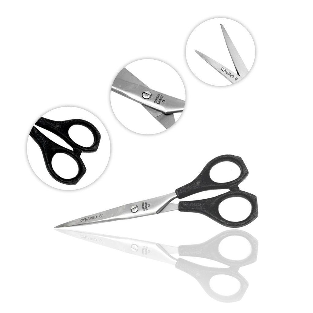 6in Professional Hair Cutting Scissors Barber Shears with Plastic Handle