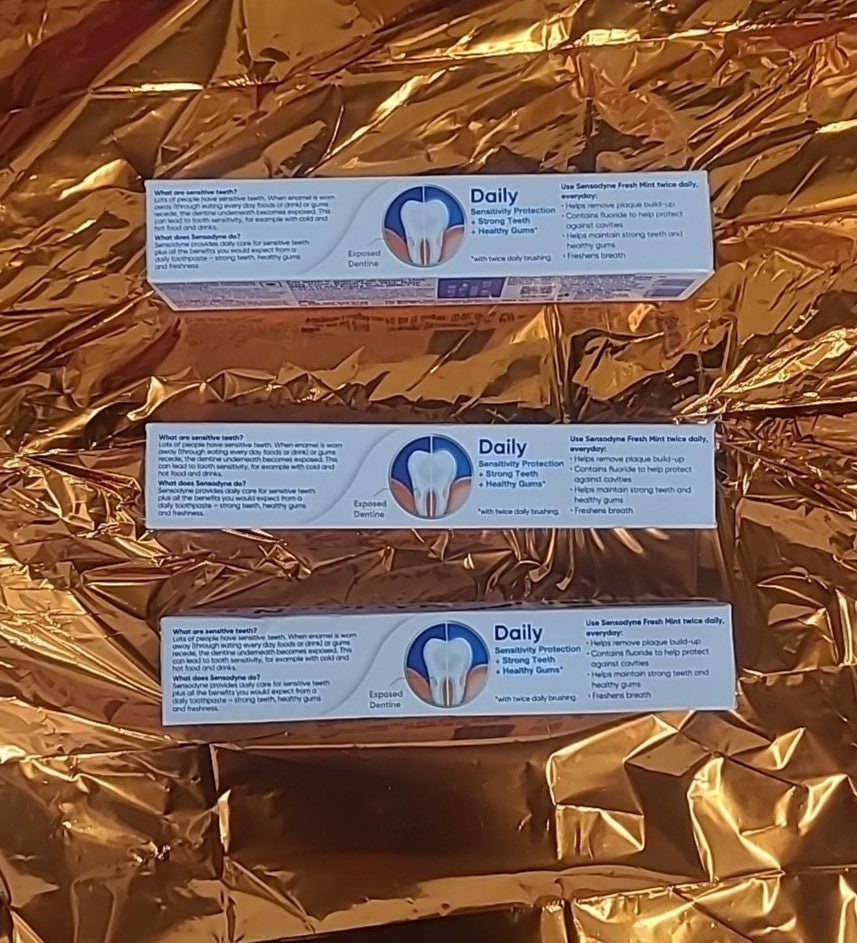 Sensodyne Mint Toothpaste 75g Pack of 3 - Sensitive Teeth Oral Care