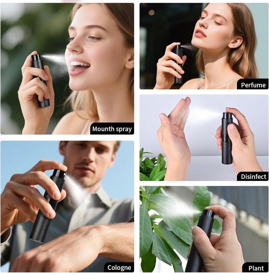 Refillable 8ml Travel Perfume Atomizer Set - Leak-Proof & TSA Approved