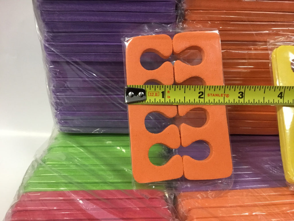 Disposable Hard Foam Toe Separators for Pedicure - 100 Pairs, Individual Warp