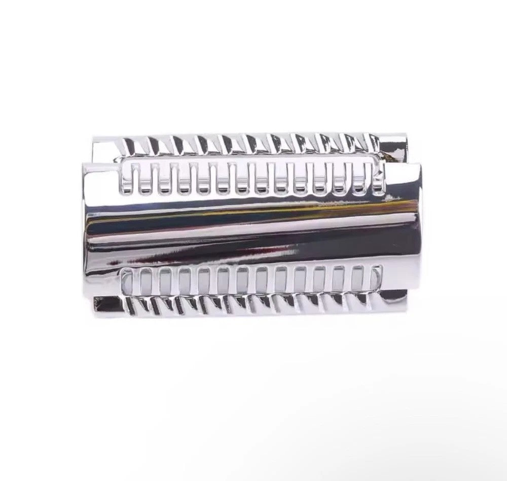 Double-Edged Safety Razor with Stand - Aggressive Slant Head & Blades Pack