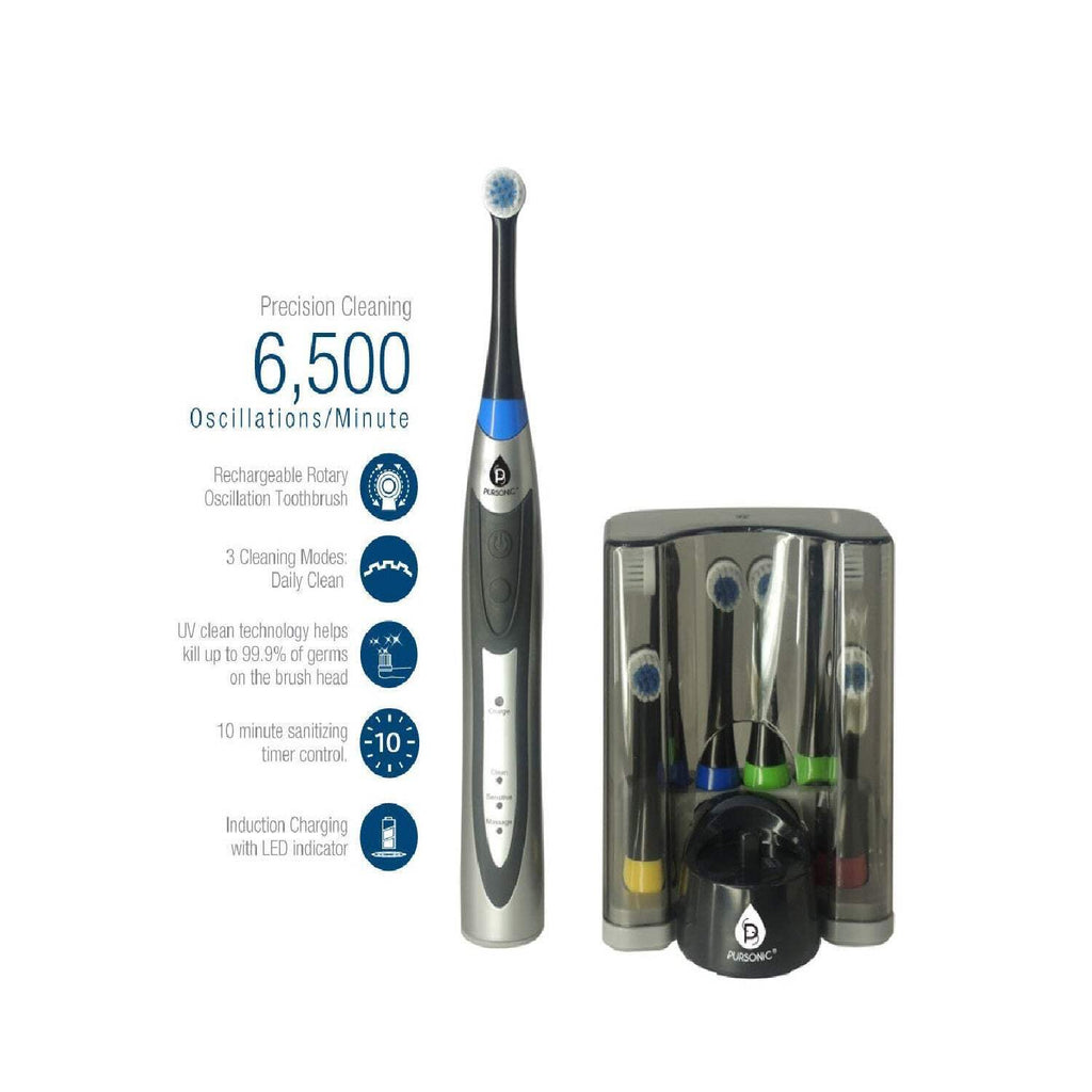 Rechargeable Rotary Oscillation Electric Toothbrush Pro Series with 12 Brush Heads