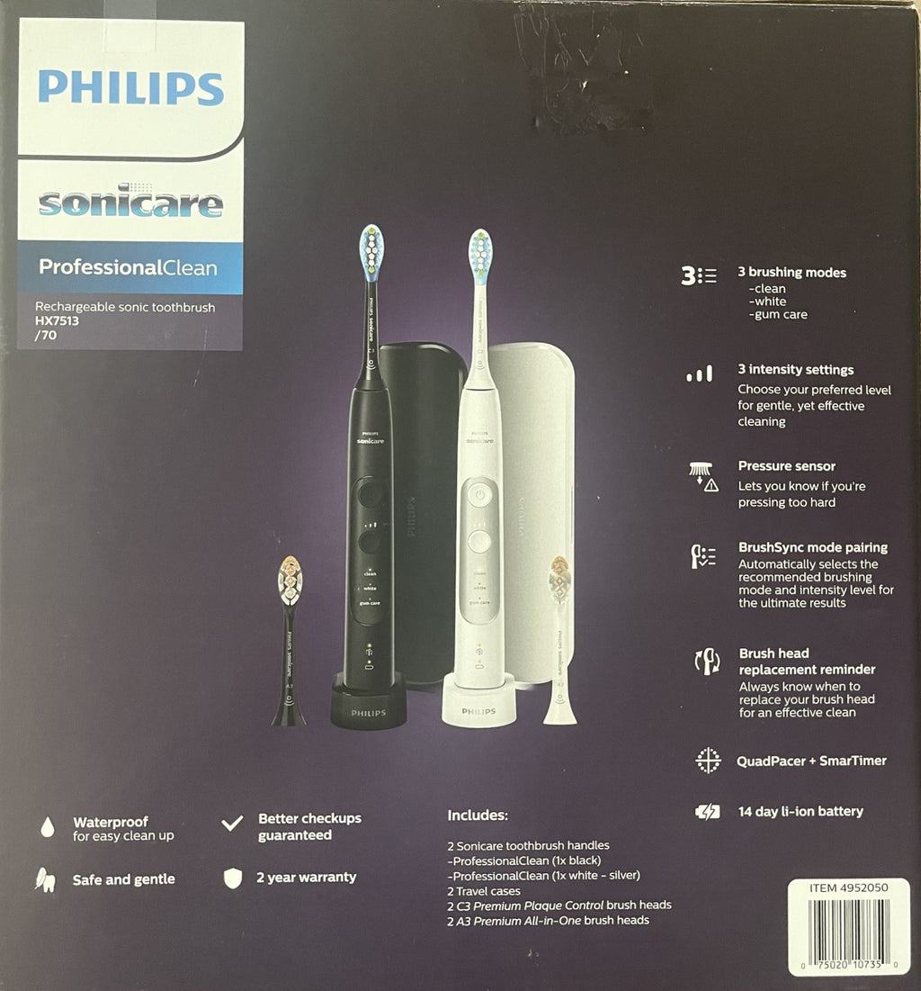 Philips Sonicare Rechargeable Electric Toothbrush 2-Pack - Professional Clean