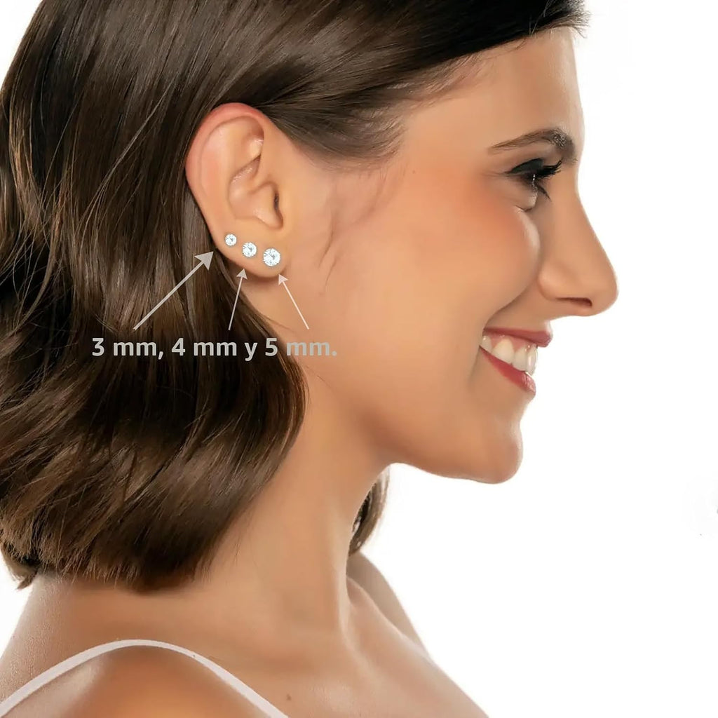 Ear Piercing Kit with 8 Autodestroy Pistols and Cubic Zirconia Earrings