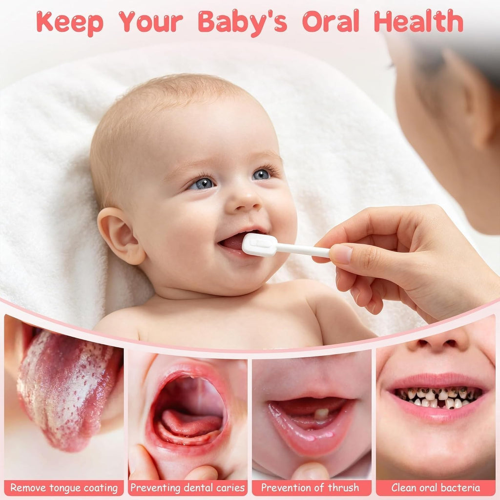Disposable Baby Toothbrush & Tongue Cleaner 52Pcs Gentle Oral Care Set