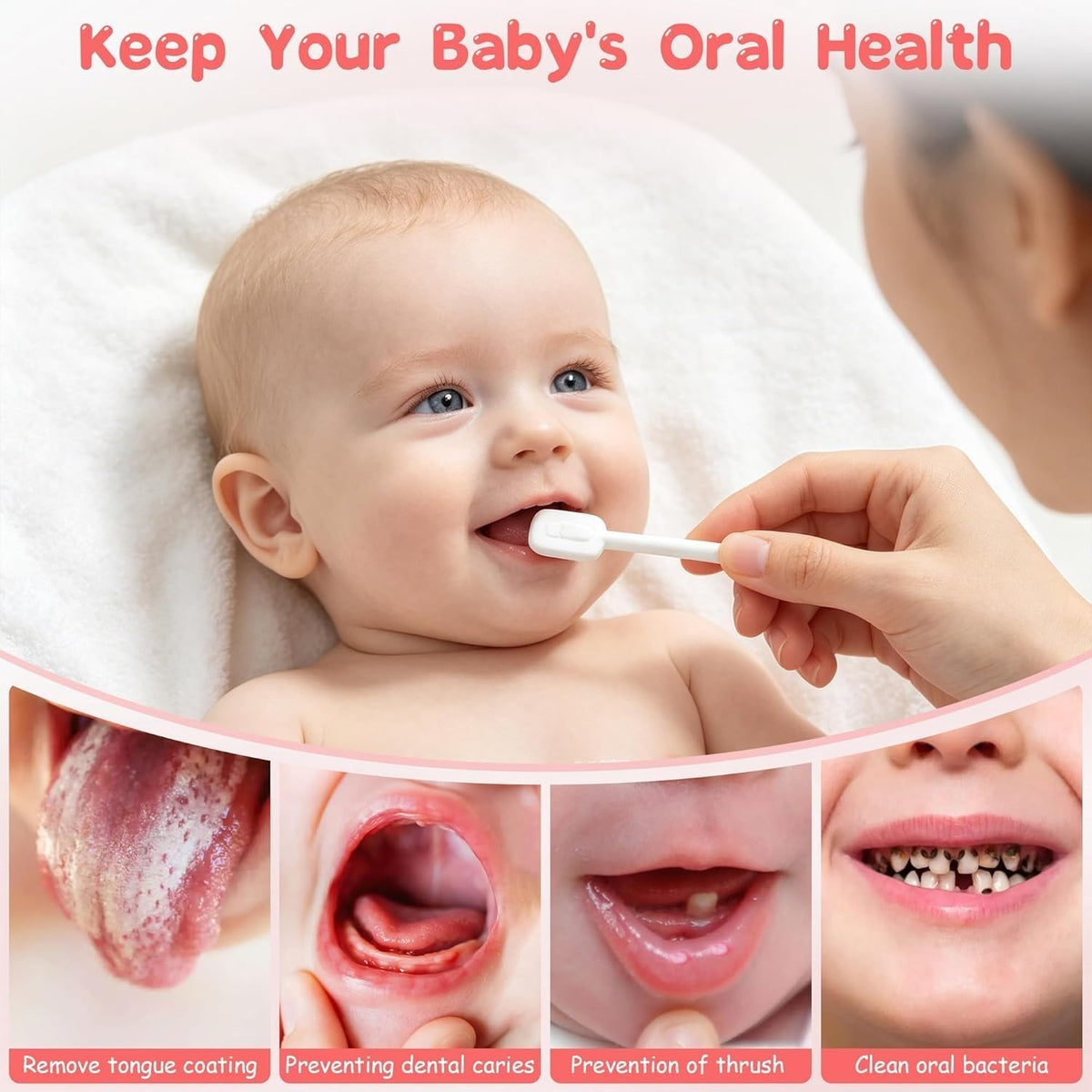 Disposable Baby Toothbrush & Tongue Cleaner 52Pcs Gentle Oral Care Set