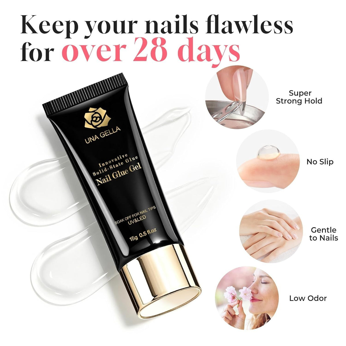 Nail Tip Glue - Long-Lasting Rapid Cure Nail Adhesive 15g