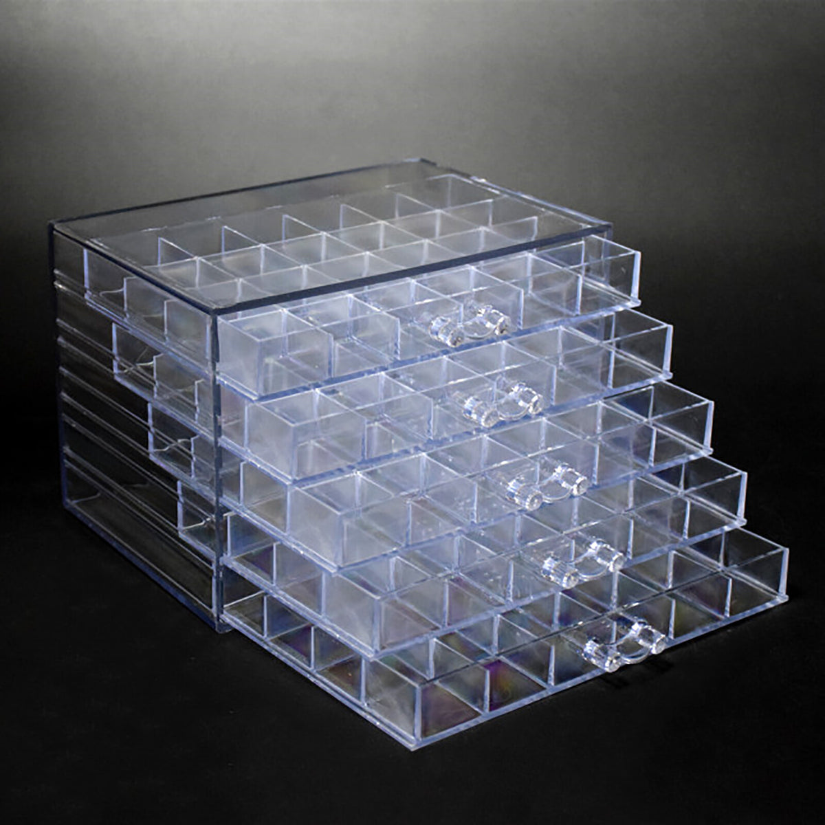 Acrylic Earring Jewelry Storage Box Organizer with 5 Drawers