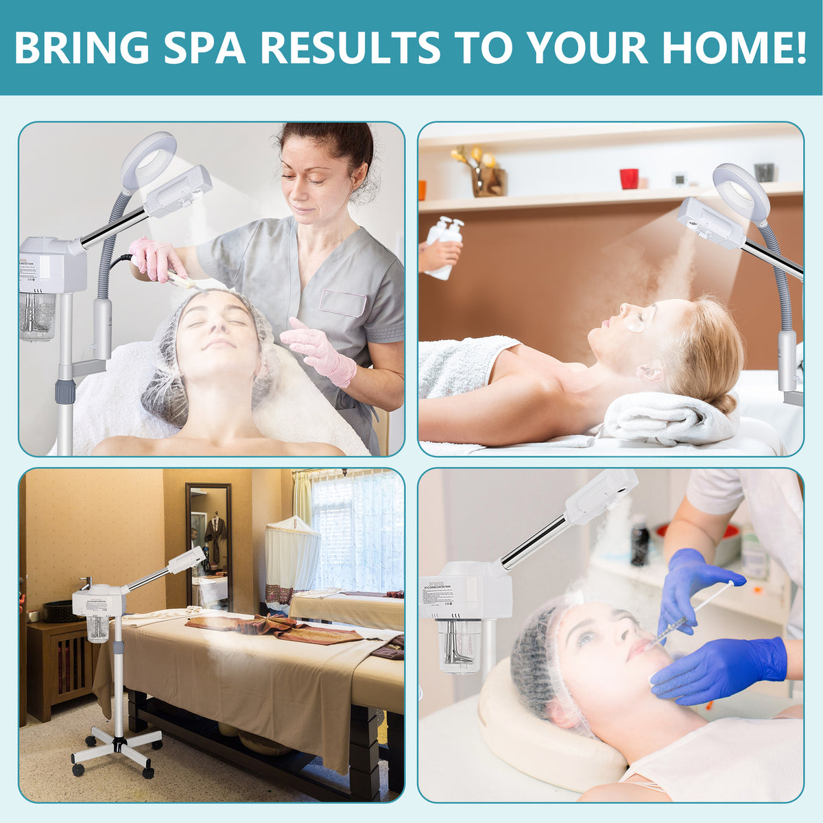 2-in-1 Facial Steamer with Magnifying Lamp and Hot Mist Function
