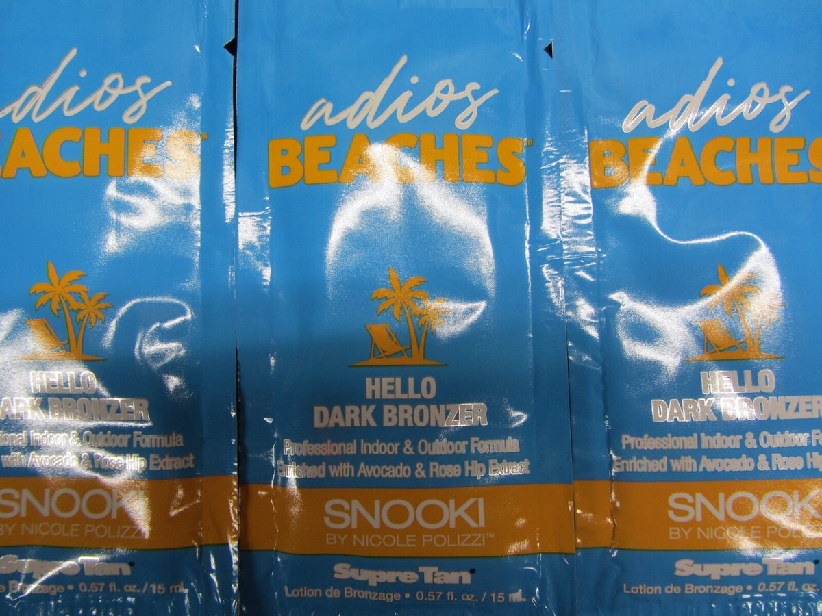 Supre Snooki Adios Beaches Indoor & Outdoor Tanning Lotion 5 Packets