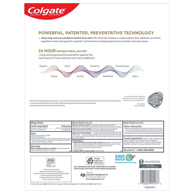 Whitening Gel Toothpaste Pack - Fluoride, Anti-Bacterial, Gental Surface Stain Removal