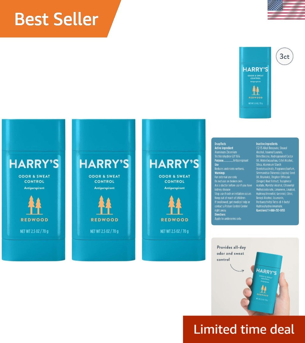 Men's Sensitive Skin Redwood Scent Antiperspirant Deodorant 3 Pack