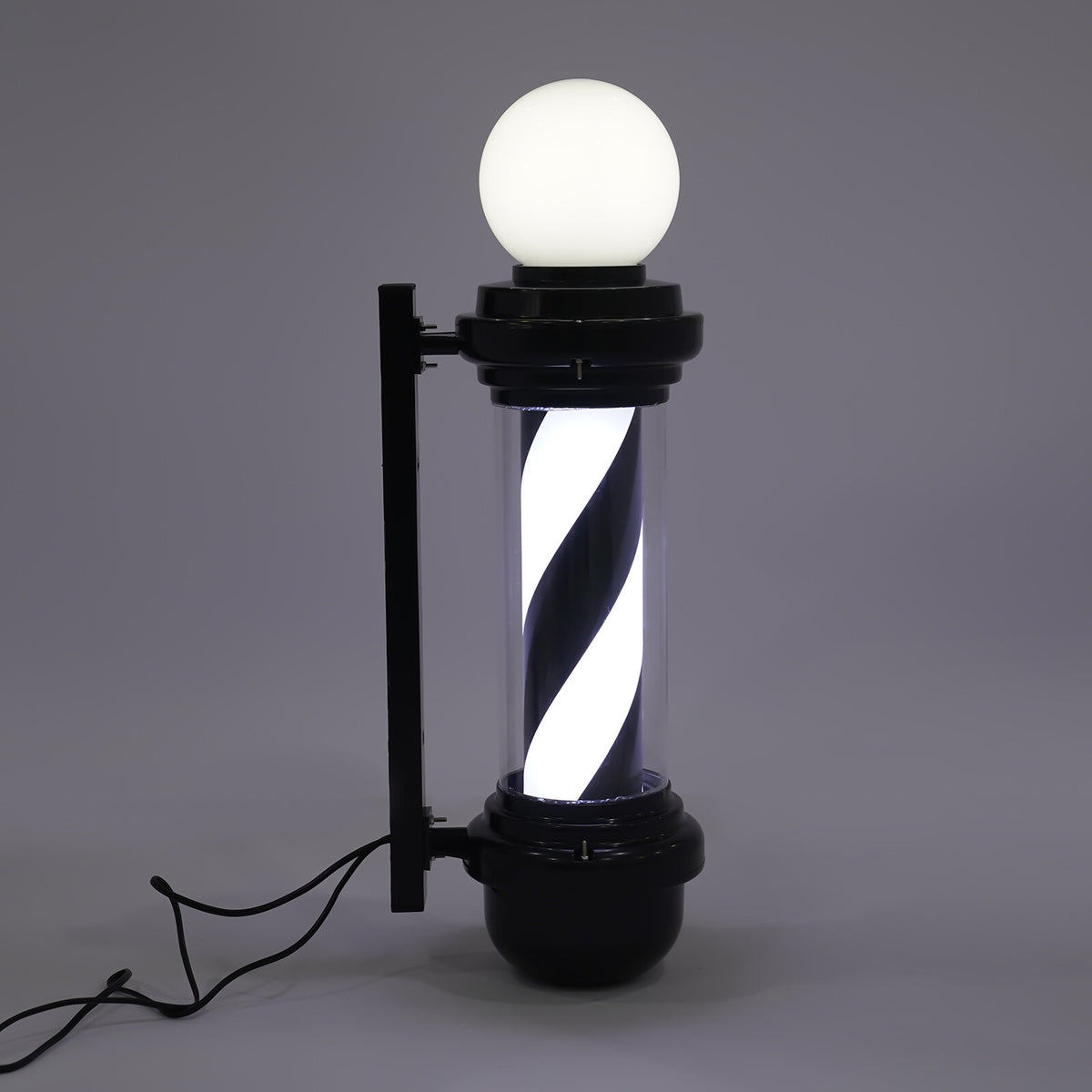 LED Barber Pole Light Rotating Wall Sign 20W Waterproof Black & White