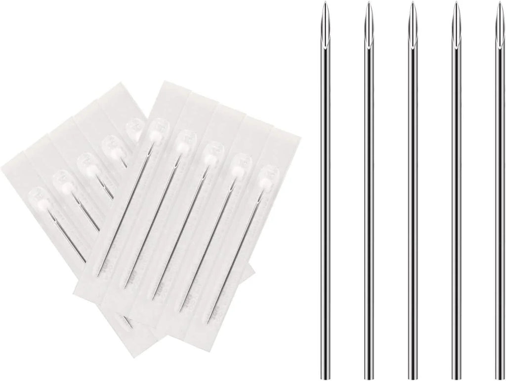 16G Stainless Steel Disposable Piercing Needles, 10pcs – Sterile Body Jewelry Needles