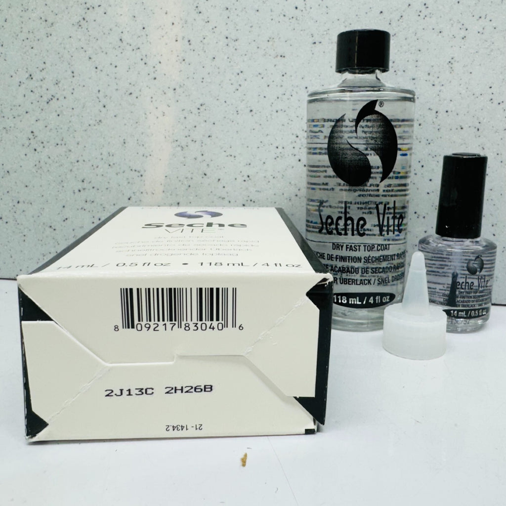 Professional Nail Top Coat Refill Kit - Dries Fast, Non-Yellowing, 4oz + 0.5oz