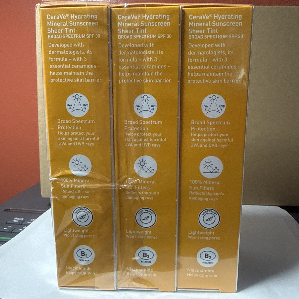 3-Pack Mineral Sunscreen SPF 30 Medium Sheer Tint - Broad Spectrum, 1.7 oz