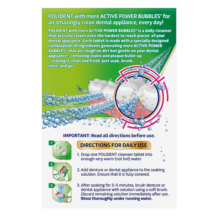 Denture Cleanser Tablets - Antibacterial Deep Clean & Freshen - 204 Count
