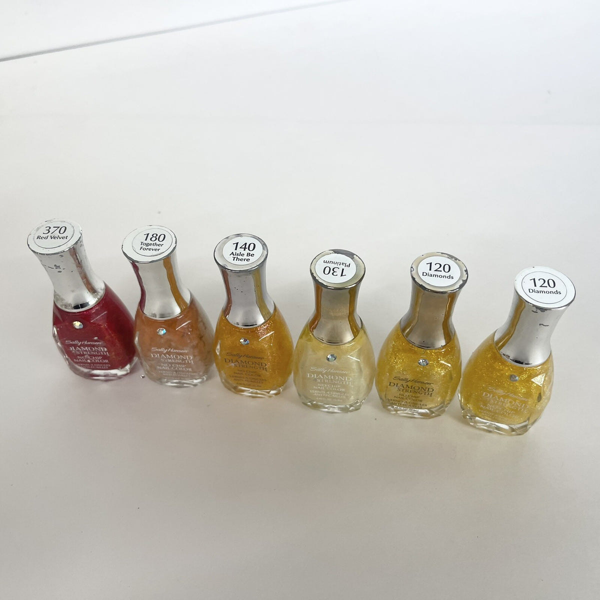 Set of 6 Nail Polishes - 5 Assorted Colors, No Chip, Diamond Strength
