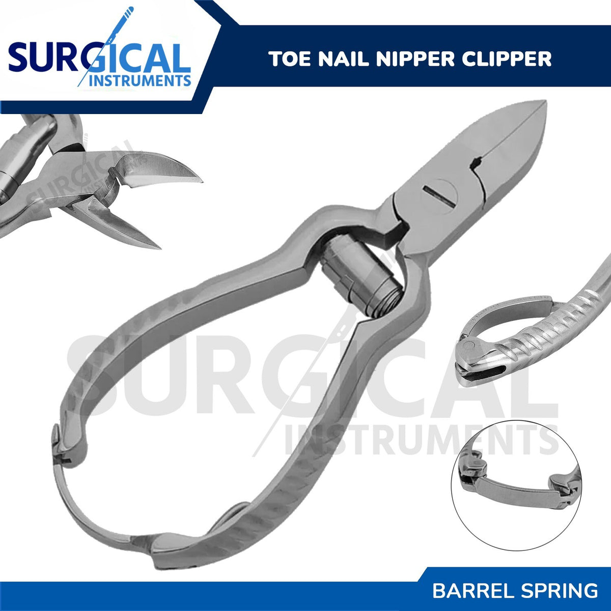 Heavy Duty Toenail Clippers for Thick, Ingrown Nails - Surgical Stainless Steel