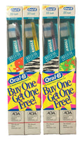 4 Pack Soft Bristle Angle Toothbrushes with Indicator - Vintage 1993 Oral-B