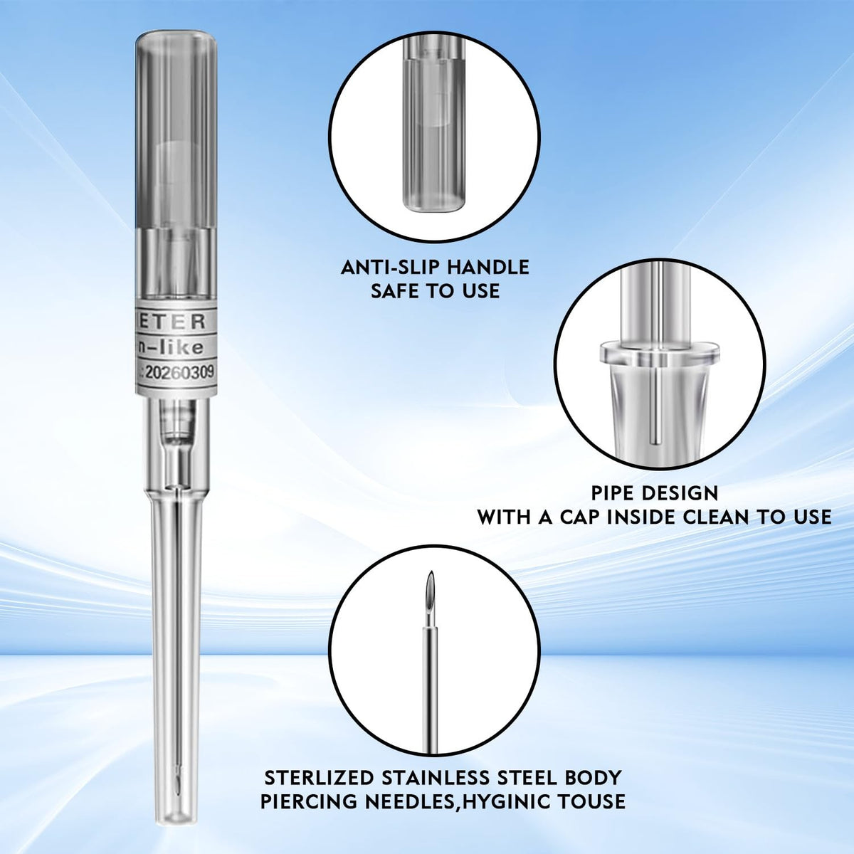 Catheter Piercing Mix 10Pcs 14G 16G 18G Medical Stainless Steel