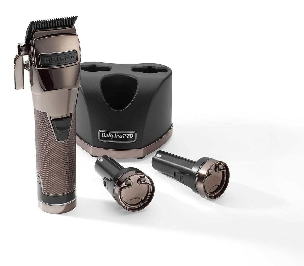 Dual Battery Cordless Hair Clipper with 8 Guide Guards & Free Spray