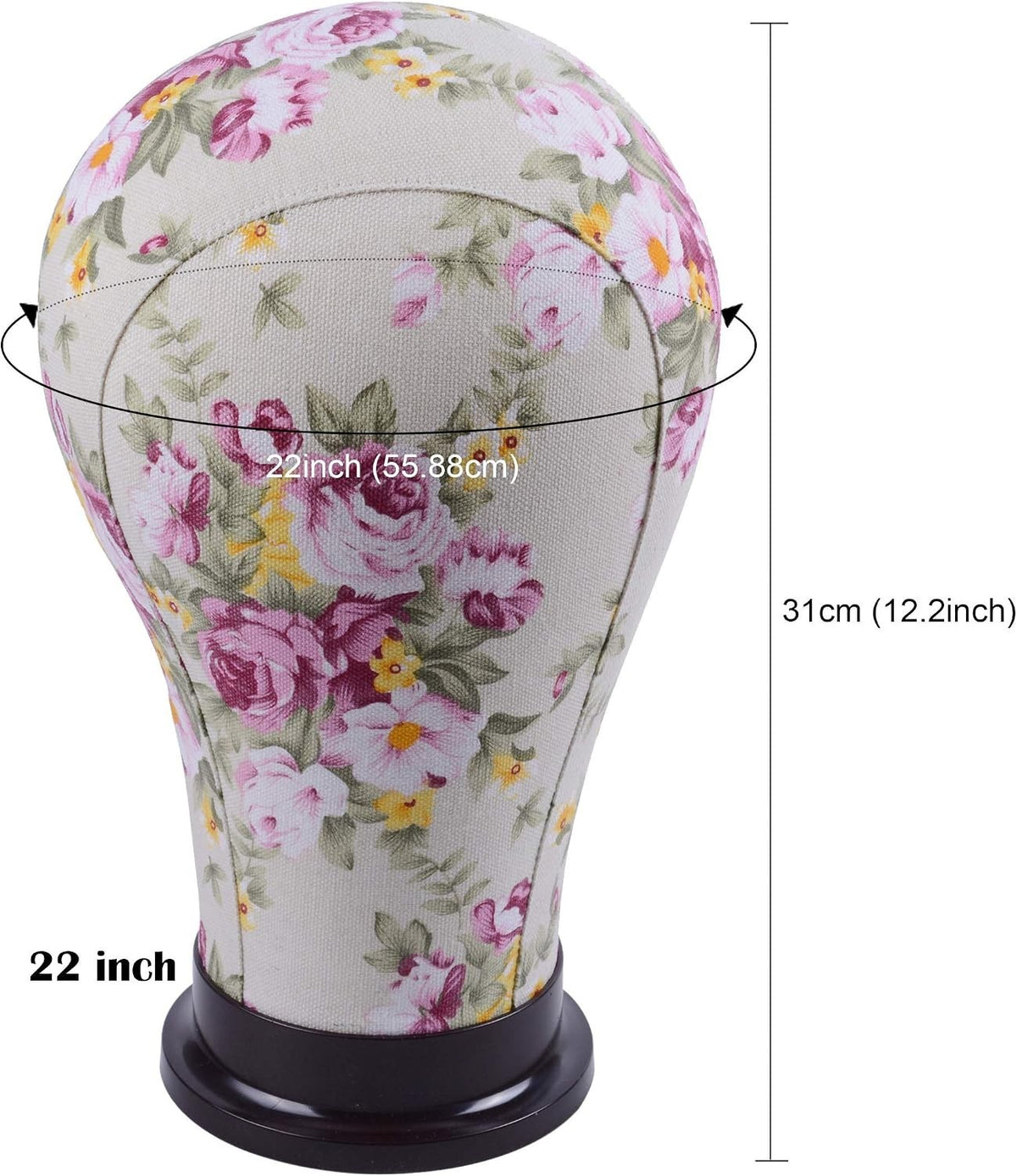 22 Inch Pedestal Mannequin Head for Hair Styling & Hat Display