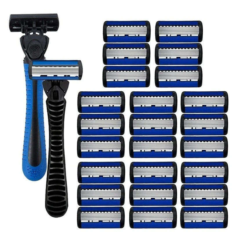 24 Pack Men’s Razor Blades Refills - Comfortable Shave, Compatible with MACH 3