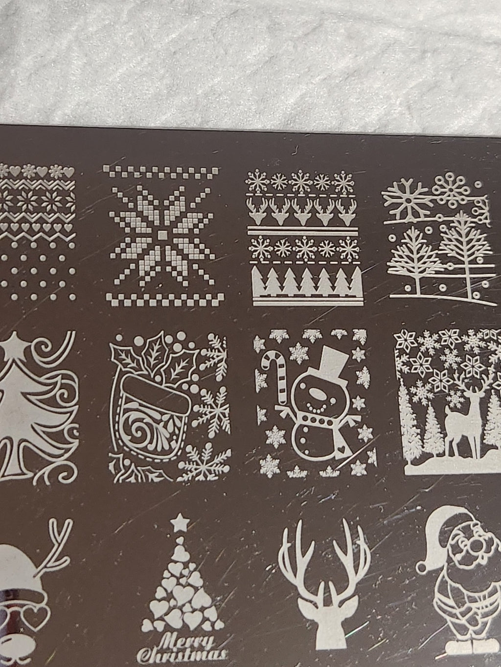 Large Nail Stamping Plate - Miss Xmas Reindeer Holiday Design