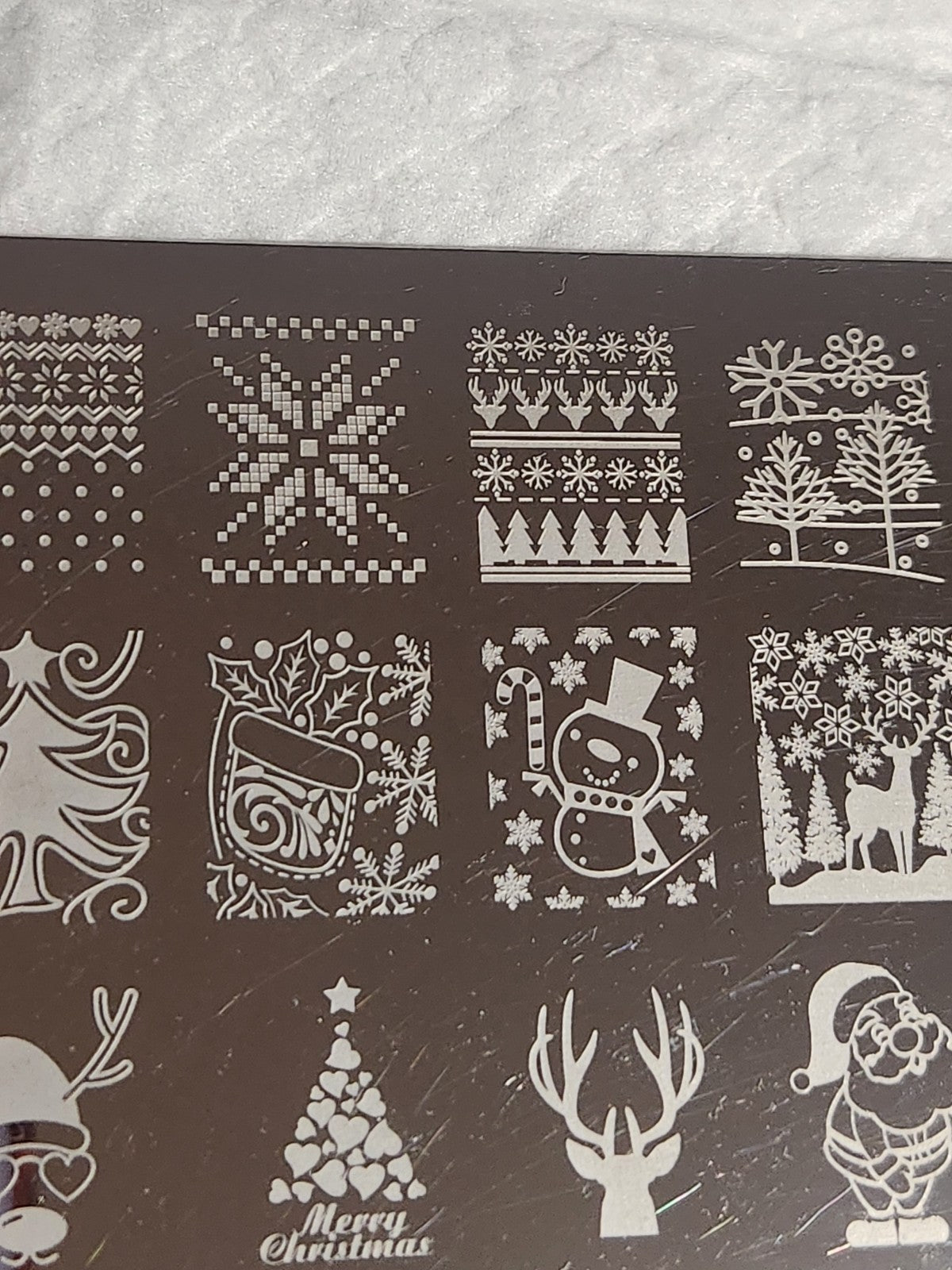 Large Nail Stamping Plate - Miss Xmas Reindeer Holiday Design
