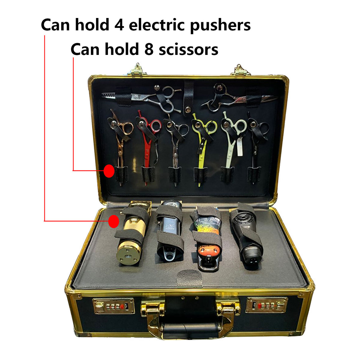 Barber Tool Organizer Case with Lock - Portable Hairdressing & Makeup Storage