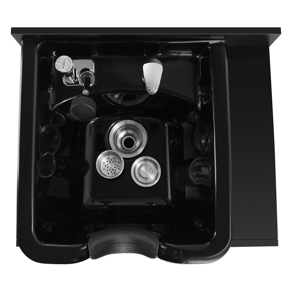 Salon Shampoo Station & Barber Chair Set with Recline Function - Professional Hairdressing Equipment