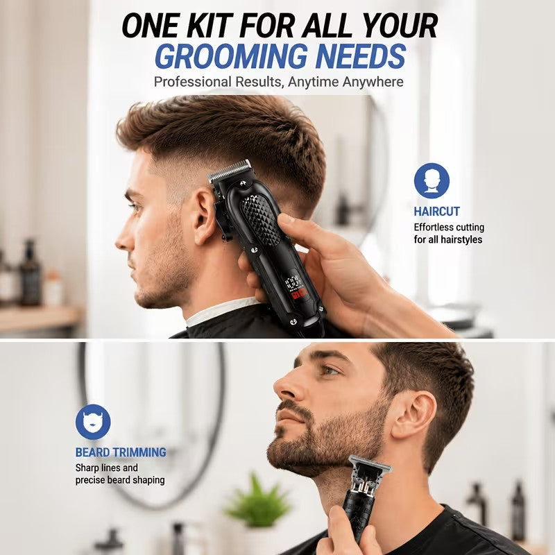 Rechargeable Electric Grooming Kit with LCD Battery Display