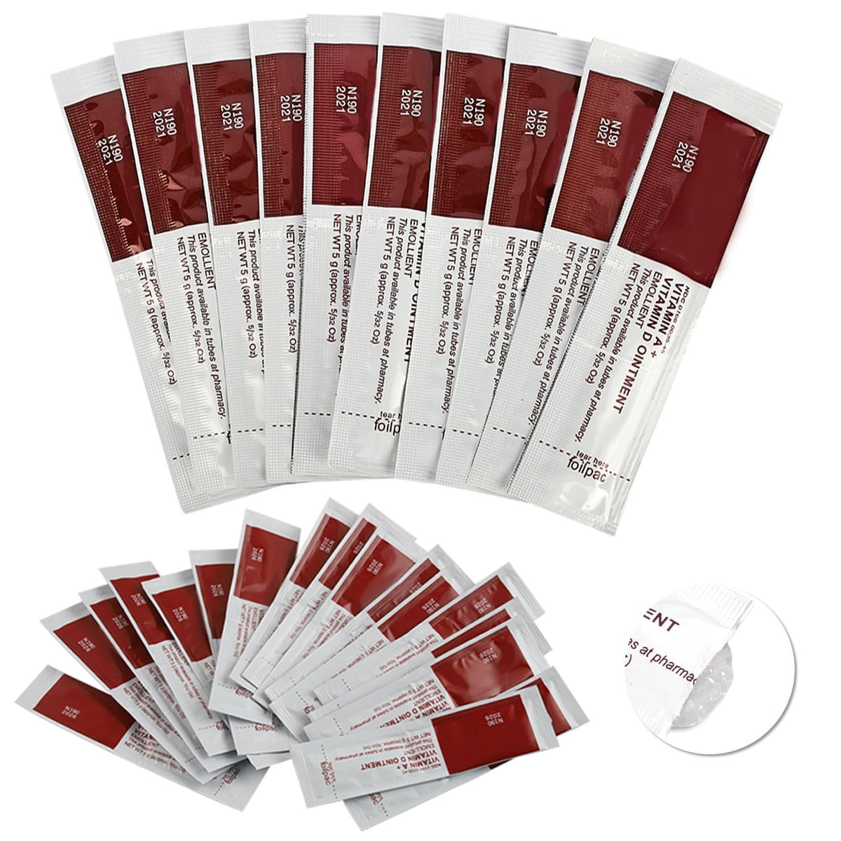 Tattoo Aftercare Gel Cream with Vitamins A & D – 50 Pack, Multicolor