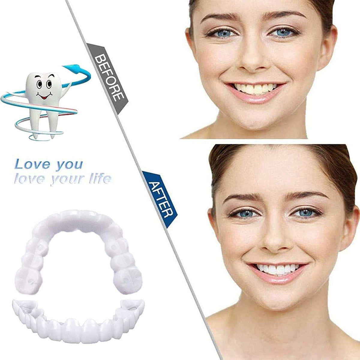 Instant Smile Dental Fake Teeth Set - Upper & Lower Temporary Dentures