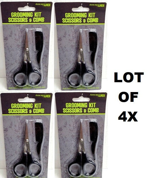 Mustache Grooming Kit with Scissors and Comb for Men - Beard Trimming Set