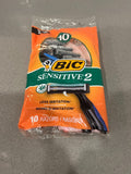 Disposable Razor for Men - Sensitive Skin, 2 Blades, 10 Count