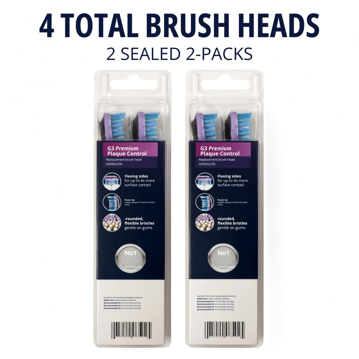 Philips Sonicare G3 Premium Gum Care Replacement Brush Heads - Black, 4 Pack
