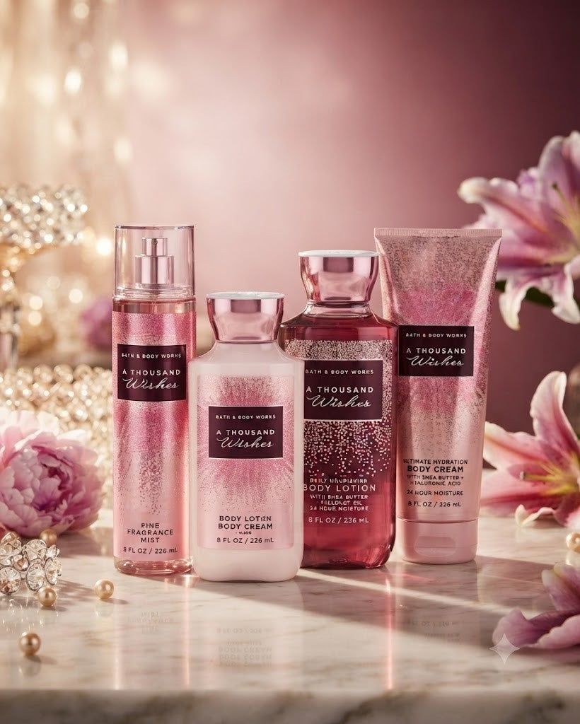 Deluxe Fragrance & Body Care Gift Set - A Thousand Wishes, 4 Pieces