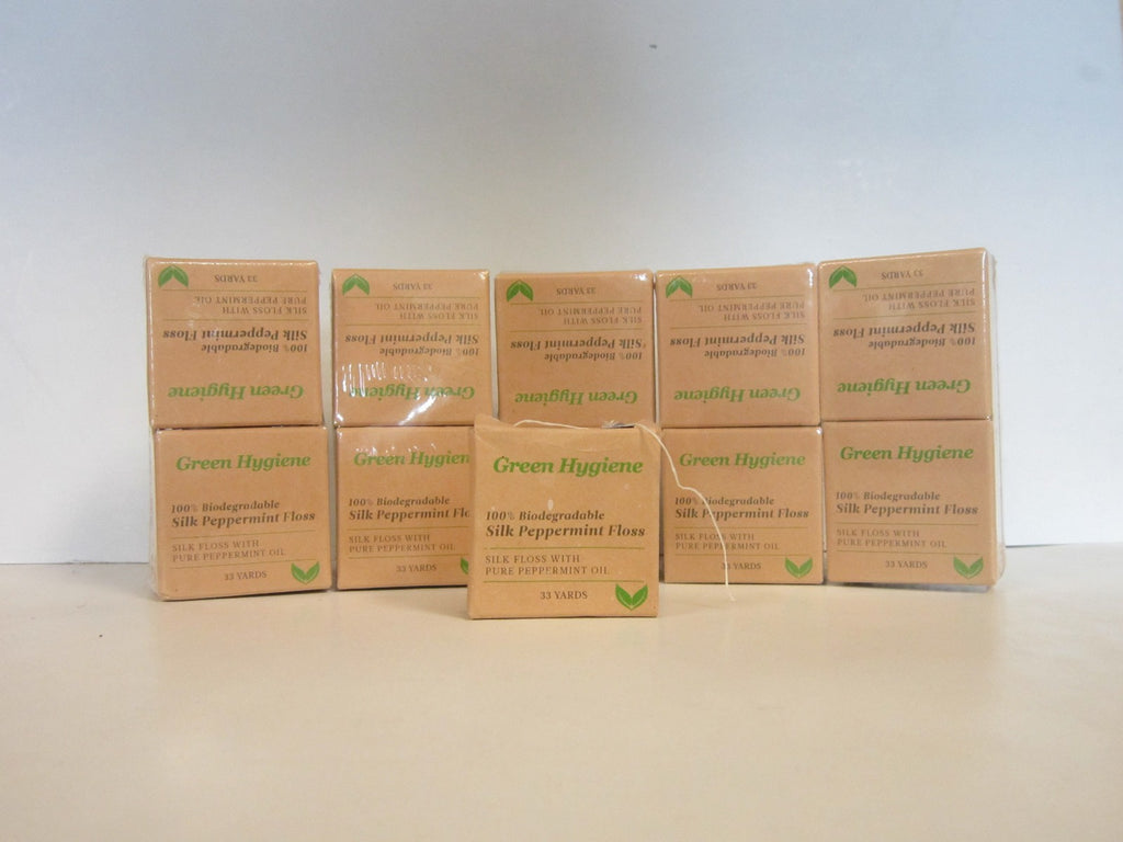 Natural Silk Dental Floss Dispenser 4-Pack Mint Eco-Friendly Biodegradable