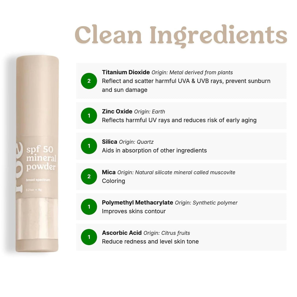 Mineral SPF 50 Reef Safe Powder Sunscreen for Face & Body - Kids & Adults