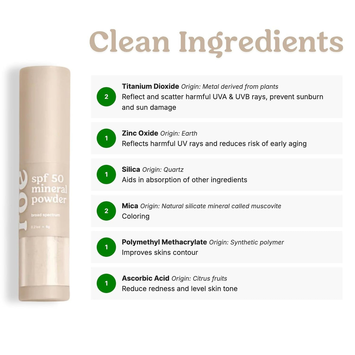 Mineral SPF 50 Reef Safe Powder Sunscreen for Face & Body - Kids & Adults