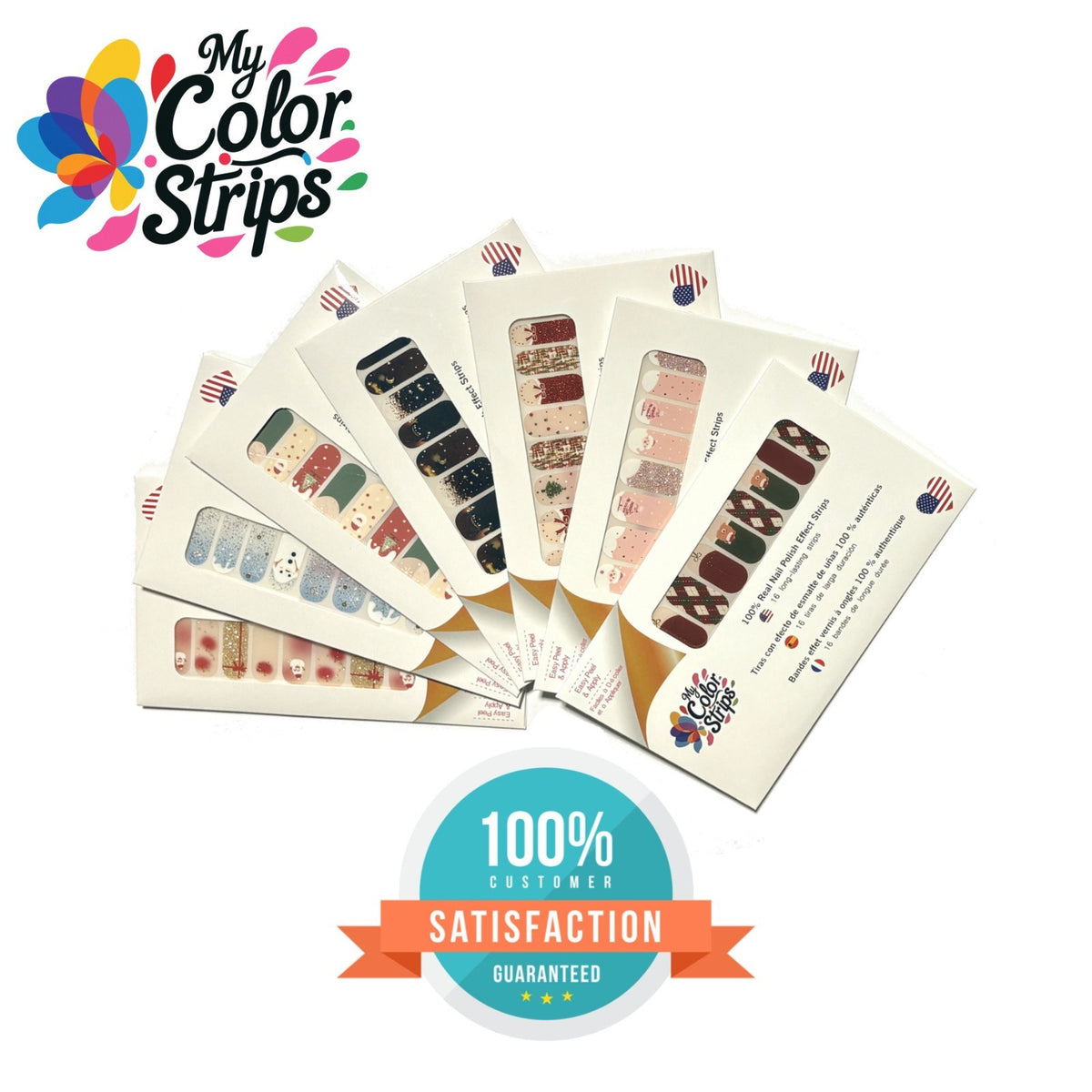 Full Size Nail Wraps Stickers Polish Look Art Self Adhesive Strips - USA