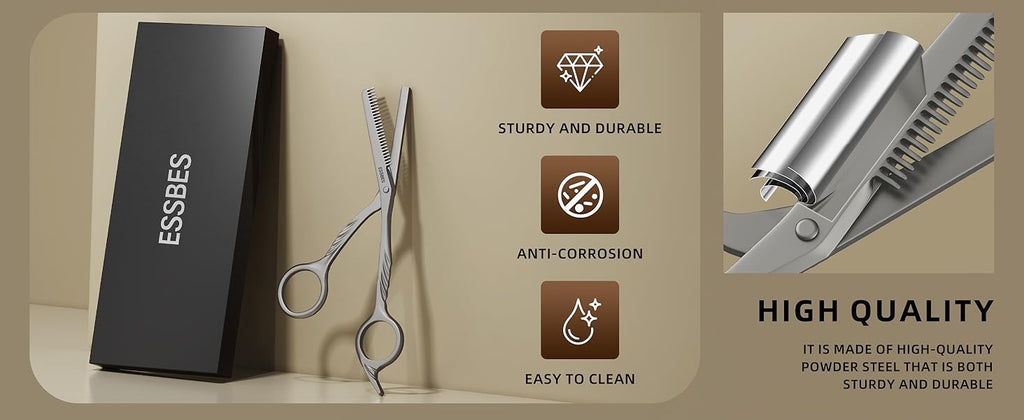 Beard Scissors with Comb - Mustache, Eyebrow Grooming Kit, Precise Trimming