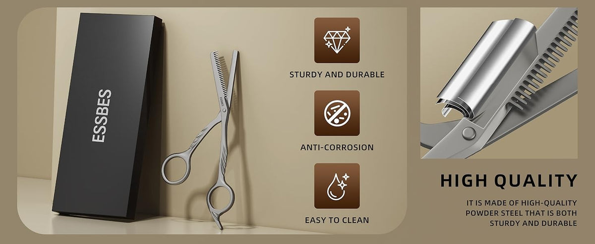 Beard Scissors with Comb - Mustache, Eyebrow Grooming Kit, Precise Trimming