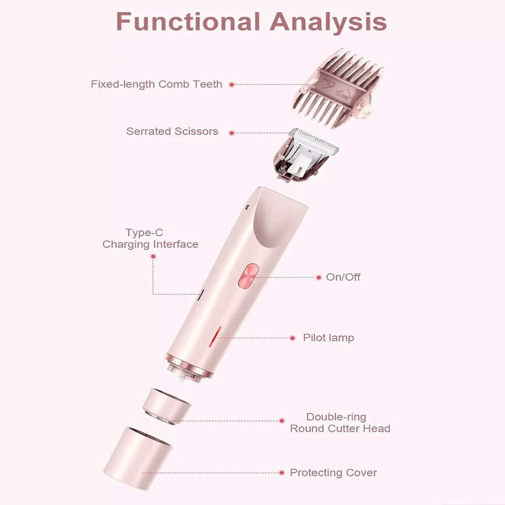 Women’s Waterproof Dual Head Electric Shaver for Sensitive Areas