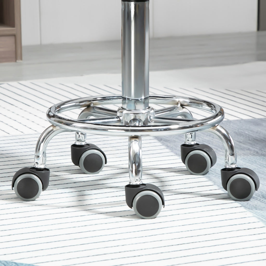 Adjustable Rolling Saddle Stool for Salon Spa Massage Black